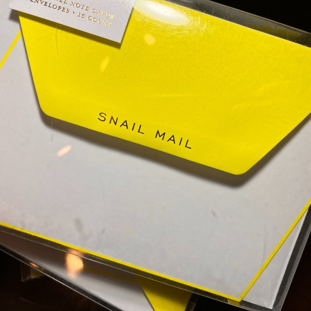 Note Cards -George Stanley Flat Panel Note Cards (Yellow / Snail Mail / 3 Packs)